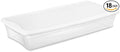 Sterilite 18 Pack Storage Box, 41 Quart Stackable Tote, Clear Plastic Container with Secure Snapping Lids for Home and Office Organization, White