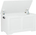 Timberer 31.5" Storage Chest, Wooden Storage Bench, Lift Top Toy Chest with 2 Safety Hinges, Large Toy Box, Entryway Shoes Bench for Living Room, Bedroom, White