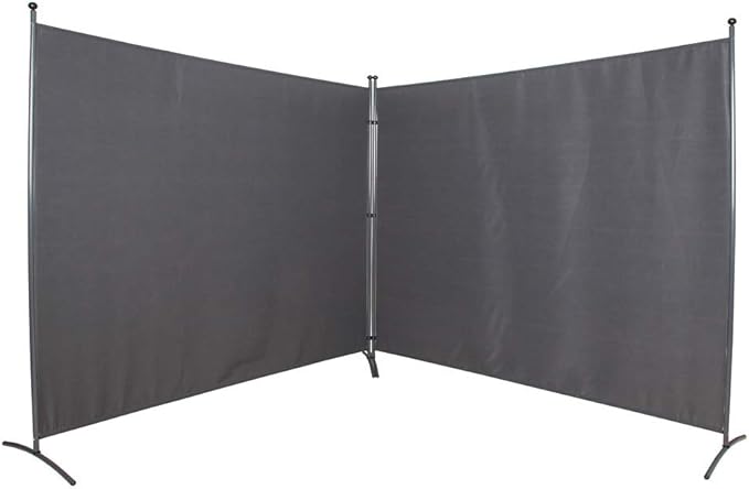 SteelAid Room Divider (Double Panel) – Folding Partition Privacy Screen for Office, Classroom, Dorm Room, Kids Room, Studio, Conference - 142" x 72" - Easy to Assemble, Freestanding & Foldable
