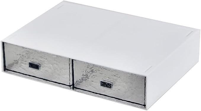 Desk Drawer Organizer, Stackable Office Supplies Desk Organizer, Plastic Plastic Storage Drawer, Desk Grocery Organizer For Stationery/Office Supplies (New White, 2 compartments)