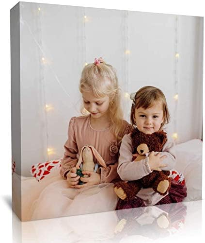 TreeDeal Create Personalized Wall Art with Your Photo on Canvas - Custom Canvas Prints for Family - Personalized Canvas Pictures for Wall to Print Framed (18" X 18")