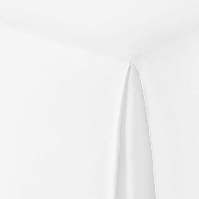 Amazon Basics Lightweight Pleated Bed Skirt, King, Bright White, Solid