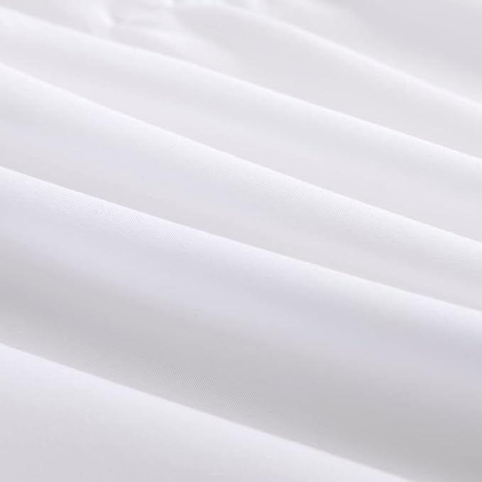 TSUTOMI Bed Skirt King Size Ruffled Bed Skirt with Split Corners, 18 Inch Drop Dust Ruffle Bed Skirts with Platform, Gathered Style, 100% Microfiber, White