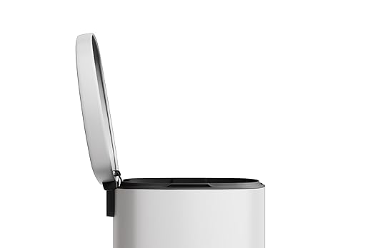 GarveeHome 13 Gal & 2.6 Gal Trash Can Combo Set, Kitchen Trash Can and Bathroom Trash Bin with Lid, Step-On Rustproof Garbage Bin with Inner Bucket, White