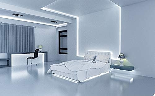 WOBANE LED Strip Lights 32.8ft White, Dimmable White Light Strip Kit with Remote and Control Box, 600 LEDs Supper Bright Tape Lights for Living Room, Mirror, Under Cabinet, Wardrobe 6500K Daylight