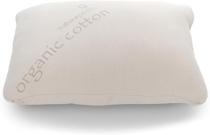 Naturepedic Organic Latex Pillow - Queen Bed Pillow with Medium Comfort - Luxury Pillow with Adjustable Fill for Comfortable Sleeping, Back Support and Neck Pain Relief