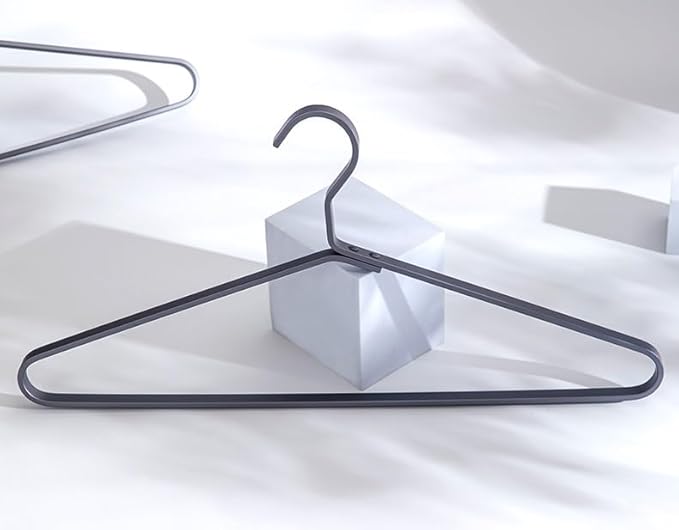 Premium Matte Titanium Gray Aluminum Coat Hangers 6 Piece Set, 16.5” Extra Smooth & Durable Metal Shirt Dress Hanger,Aluminum Alloy Hanger,Clothing Support,Clothing Hang