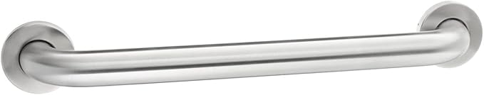Amazon Basics Bathroom Handicap Safety Grab Bar, 18 Inch Length, 1.5 Inch Diameter, Holds up to 500LBs, ADA Compliant, Stainless Steel