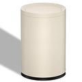 2.3 Gallon/9L White Round Trash Can with Swing Lid, Metal Garbage Can,Modern,Elegant Waste Basket,for Bathroom, Bedroom,Living Room,Office,RV,Home(9L-White)