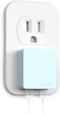 Nekmit Flat USB Wall Charger, Dual Port Slim USB Wall Charger with Smart IC for iPhone 14/14 Pro/14 Pro Max/13/13 Pro/13 Pro Max/12/12 mini/12 Pro, Galaxy, Pixel, iPad Pro, AirPods and More, Blue