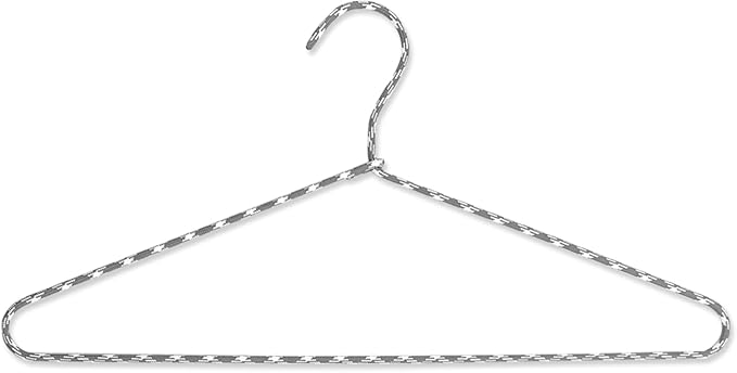 Clothes Hangers 10 Pack – Space Saving Fabric & Metal Hangers, Non-Slip Pant & Coat Hangers, Room Essentials, Closet, Durable Wardrobe Storage for Shirts, Suits & Pants – Grey/White