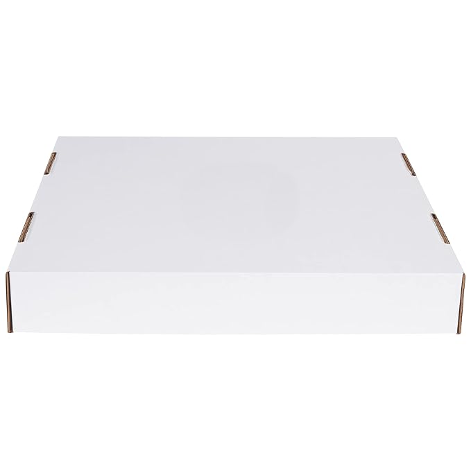 Box USA 40 or 50 Gallon Corrugated Cardboard Trash Can and Recycling Bin Lids (10-Pack) 18"L x 18"W x 3"H, White, Reusable and Disposable Garbage Lid for Parties and Outdoor Events