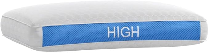 Glacia Contour High 6-inch Memory Foam Pillow – Extra Loft Side Sleeper Pillows for Adults | Thick Gel-Infused Ergonomic Pillow for Shoulder Pressure Relief, Queen Size