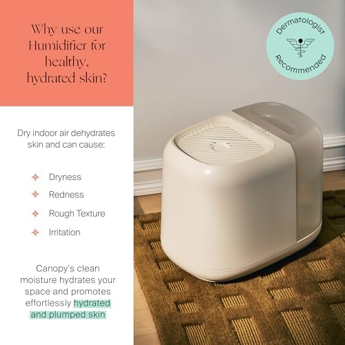Canopy Large Room Humidifier, White, Large Room Humidifier, Large Living Space, 36HR Run Time, 5.5L Tank - Includes Canopy Humidifier Plus, Diffusion Well, Unwind Aroma, Filter, Power Cord & Adapter