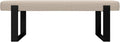 VANT Upholstered Bed Bench - Faux Merino Wool Cream - Matte Black - Contemporary Modern, Bedroom Bench Seat, Hallway, or Entryway