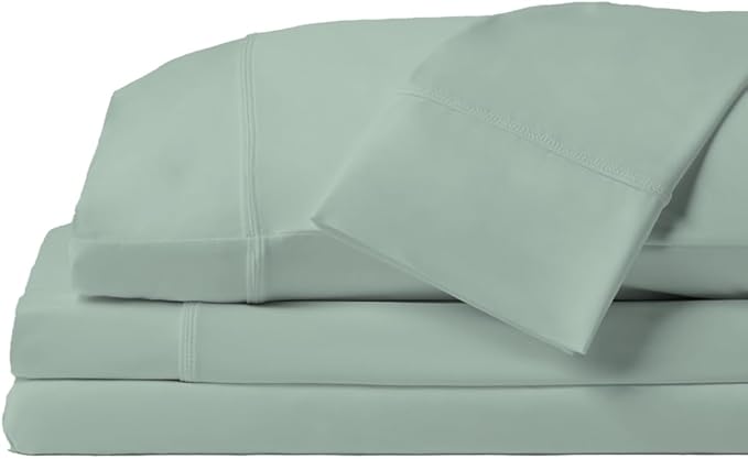 SHEEX - Original Performance Sheets Set (Full) Serene Green - Cooling Sheets - Moisture Wicking - 1 Flat Cooling Sheet, 1 Fitted Cooling Sheet, 2 Pillow Covers - Wrinkle Free - Sleep Aid