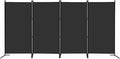MAYOLIAH 4 Panel Privacy Screen Room Dividers 6FT Tall Portable Office Wall Divider for Rooms Separator 136"x20"x71", Black