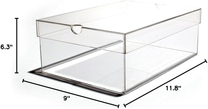 OnDisplay Luxury Acrylic Shoe Box - Clear Lucite Shoebox with Lid (Medium/Women's)