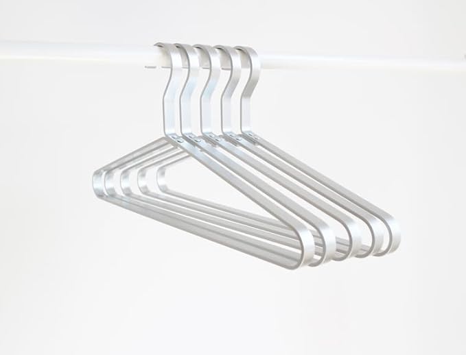 Premium Matte Silvery Aluminum Coat Hangers 90 Piece Set, 16.5” Extra Smooth & Durable Metal Shirt Dress Hanger,Aluminum Alloy Hanger,Clothing Support,Clothing Hang