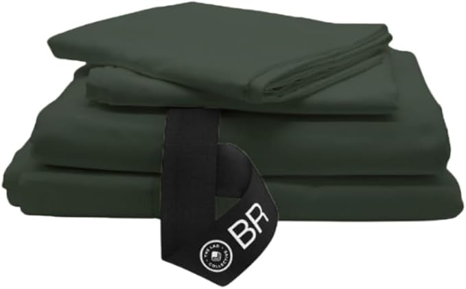 THE LAD COLLECTIVE 2.0 Bedding Set, Comfortable, Soft & Easy-to-Use 4 Piece Cotton Sheet Set, Twin XL Size, Mossman