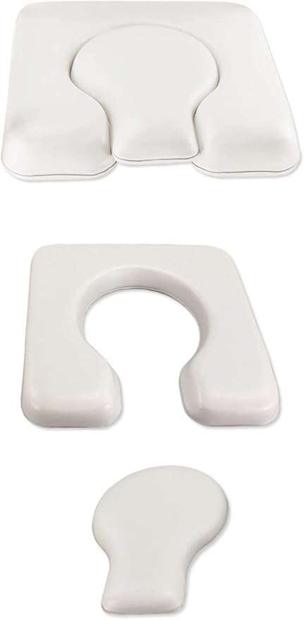 MUUL-WHCH Commode Seat Cushion, White U Shape Padded Cushion for Bedside Commodes, Chair, Shower Wheelchair