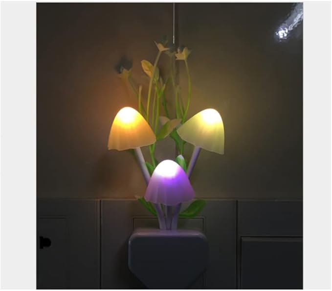 NIDONE Mushroom Night Light Wall Lamps Sensor Led Night Light Color Changing Plug-in LED Mushroom Dream Bed Lamp