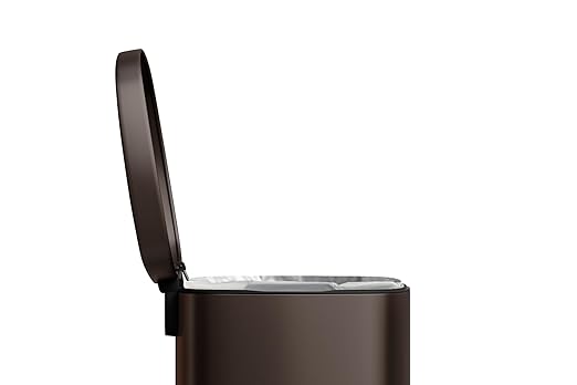 GarveeHome 13 Gal & 2.6 Gal Trash Can Combo Set, Kitchen Trash Can and Bathroom Trash Bin with Lid, Step-On Rustproof Garbage Bin with Inner Bucket, Brown