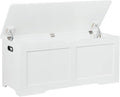 Timberer 39.4" Storage Chest, Wooden Storage Bench, Lift Top Toy Chest with 2 Safety Hinges, Large Toy Box, Entryway Bench for Living Room, Bedroom, White