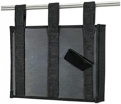 Linen Bedside Caddy, Bedside Storage Organizer for Hospital Beds, College Dorm Rooms or Baby Bed (4 Pockets-Black)