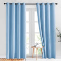 NICETOWN Sky Blue Blackout Curtains - Home Decor Window Treatment Ring Top Blackout Draperies Curtains for Living Room (52 by 84, Blue) (Pack of 22)