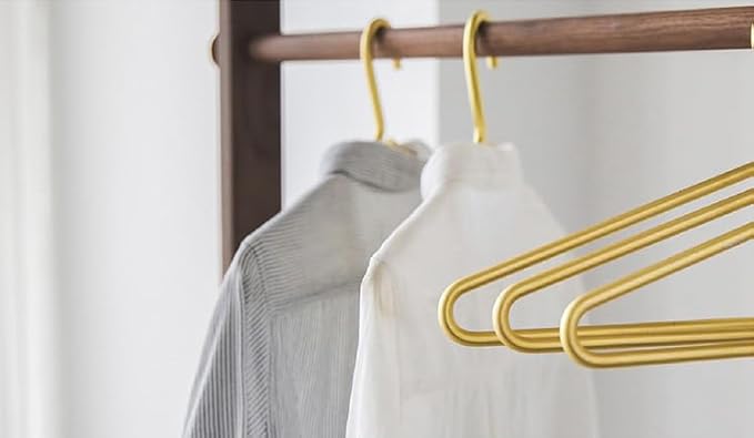 Premium Matte Gold Aluminum Coat Hangers 6 Piece Set, 16.5” Extra Smooth & Durable Metal Shirt Dress Hanger,Aluminum Alloy Hanger,Clothing Support,Clothing Hang