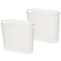ROYFACC Small Trash Can Plastic Bathroom Wastebasket 3.2 Gallon Slim Garbage Container Bin with Handle for Home Kitchen Bathroom Bedroom Office, 2 Pack (White)