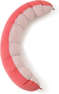 Peallow(Pat. Pend) – Long Round Body Pillow for Adults, Bolster Pillow for Sleeping, Soft and Supportive Pillow for Sleeping & Lumbar Support(Coral Peach,59")