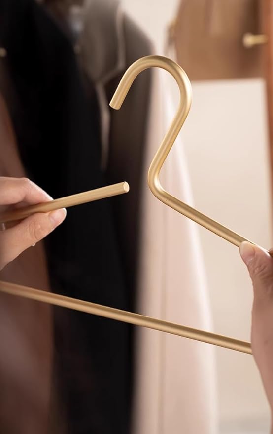 Premium Matte Gold Aluminum Coat Hangers 100 Piece Set, 16.5” Extra Smooth & Durable Metal Shirt Dress Hanger,Aluminum Alloy Hanger,Clothing Support,Clothing Hang