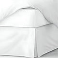 Pleated Bed Skirt King Size, 14" Drop with Platform Design for Secure Fit, Split Corners, Wrinkle-Resistant Microfiber for Modern Stylish Look, Tailored Bedding for Hotel Luxury - White