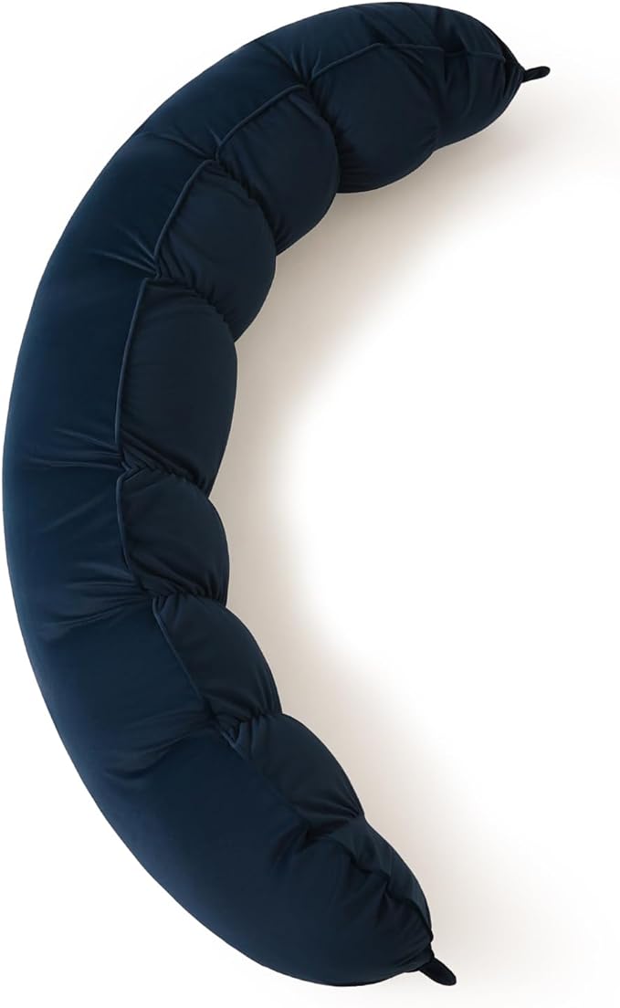 Peallow(Pat. Pend) – Long Round Body Pillow for Adults, Bolster Pillow for Sleeping, Soft and Supportive Pillow for Sleeping & Lumbar Support (Teal Blue,59")