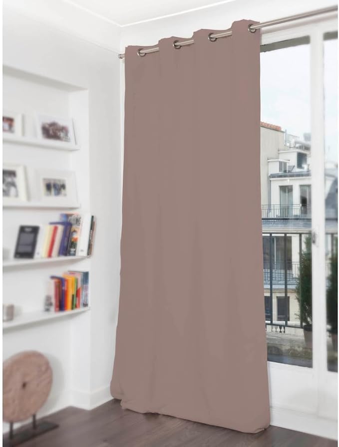 Moondream DecibelControl™ 3-in-1 Soundproof Curtain | Noise Reduction | Thermal Insulation | 100% Blackout | Patented Technology | Made in Europe | Grommet | 55" W x 108" L | Beige - Pelican MC8220