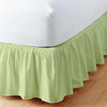 Sage Solid Ruffled Bed Skirt Twin XL-18 Inch Drop Split Corner, Microfiber Bedskirt with Platform Three Sided Coverage