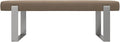 VANT Upholstered Bed Bench - Ribbed Taupe - Brushed Nickel - Contemporary Modern, Bedroom Bench Seat, Hallway, or Entryway