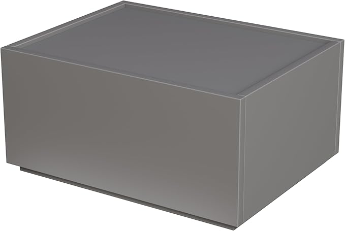 Modular Stackable Drawers, Modern Nightstand Modular Storage Bins - Storage Cabinet, Bedside Table, Sofa End Table for Living Room Hallway Entryway Grey Small Set 1