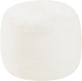MeMoreCool Round Pouf Ottoman – Beige Corduroy Footrest with Foam Filling Compact Foot Stool for Couch, Living Room Decor, Dorms & Small Spaces