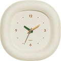 mooas Cute Mini Analog Marshmallow Clock 6.9 Inch Aesthetic Small Silent Bedside Desk Clock Battery Operated Non-Ticking Shelf Clocks for Décor Livingroom Bedroom Kitchen Desktop Gift Clock(Ivory)
