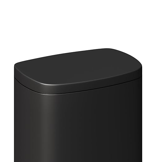 GarveeHome 13 Gal & 2.6 Gal Trash Can Combo Set, Kitchen Trash Can and Bathroom Trash Bin with Lid, Step-On Rustproof Garbage Bin with Inner Bucket, Black