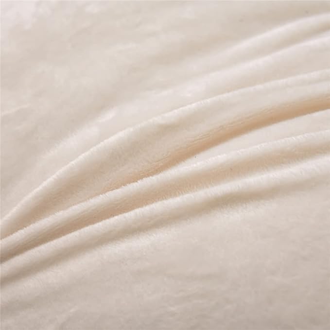 Holawakaka Large Faux Fur Bed Rest Pillow with Arms, Rabbit Fur Reading Pillows Perfect for Adults Men Women, Arm, Back, Pregnancy Lumbar & Head Neck Coccyx Lower Back Support Cushion (Ivory)