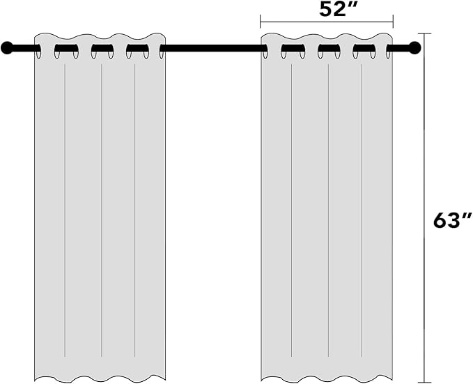 PrinceDeco Pure White Blackout Curtains 63 Inches Long Short Blackout Curtains 2 Panels Sets for Bedroom Living Room Grommet Full Light Blocking Linen Curtains Energy Saving with White Liner