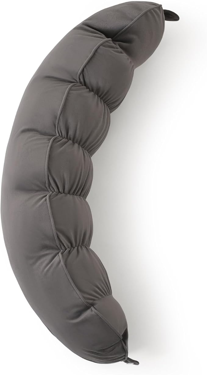 Peallow(Pat. Pend) – Long Round Body Pillow for Adults, Bolster Pillow for Sleeping, Soft and Supportive Pillow for Sleeping & Lumbar Support (Urban Grey, 39")