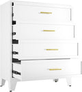 Metal Dresser, White Tall Dresser for Bedroom, 43.11" H Dressers & Chests of Drawers, 4 Drawer Dressers for Living Room, Entryway, Hallyway (White, 4 Drawers)