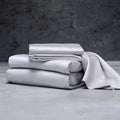 LUXOME Luxury Sheet Set | 100% Rayon (Viscose) from Bamboo | Split King - Stone | Deep Pockets | 5-Piece Set (2 Fitted, Flat, 2 Pillowcases)