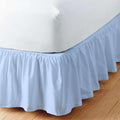 Light Blue Solid Ruffled Bed Skirt Twin XL-12 Inch Drop Split Corner, Microfiber Bedskirt with Platform Three Sided Coverage