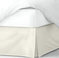 Pleated Bed Skirt King Size, 16" Drop with Platform Design for Secure Fit, Split Corners, Wrinkle-Resistant Microfiber for Modern Stylish Look, Tailored Bedding for Hotel Luxury - Ivory
